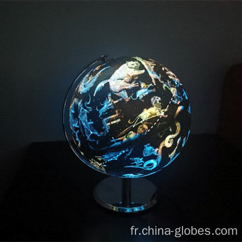 Lampe globe lumineuse de 25 cm avec constellations